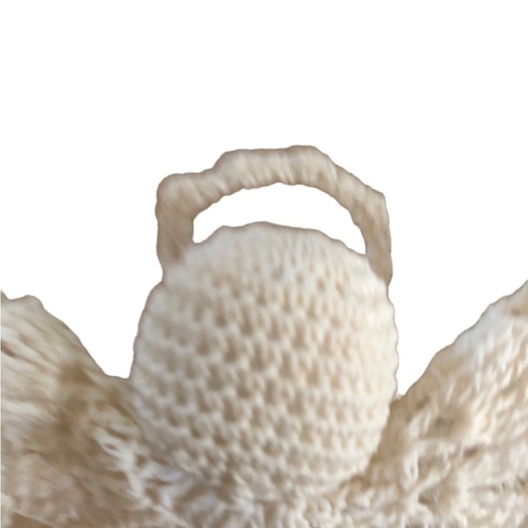 VTG Handmade Cotton Starched Crochet White Tree Topper Ornament White 9” - Picture 7 of 8